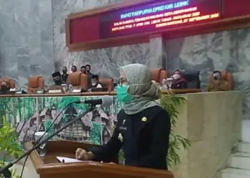 MARAH:  Bupati Lebak Iti Octavia saat mengelaurkan amarahnya kepada anggota DPRD Lebak Musa Weliansyah di sela rapat paripurna pembahasan Penandatangan Nota kesepakatan KUPA dan PPAS-P APBD Kabupaten Lebak Tahun Anggaran 2020, di ruang rapat dewan setempat, Senin (7/9). (MULYANA/SATELIT NEWS)