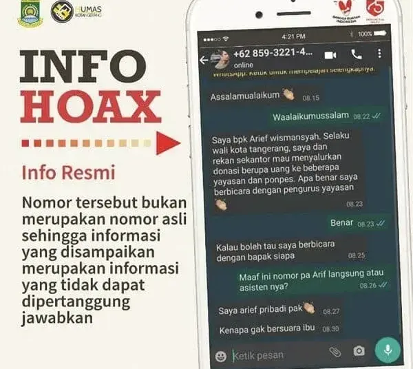 HOAKS DAN KONFIRMASI: Salah satu hoaks yang sempat beredar. (ISTIMEWA)