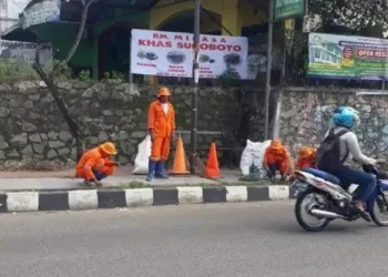 DLH Tangsel babat Sampah di Median Jalan