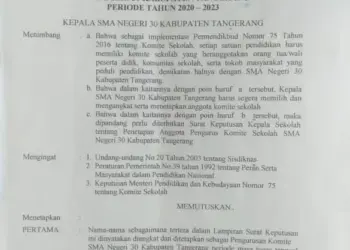 Komite SMAN 30 Kab. Tangerang Lapor KCD Pascapemberhentian Sepihak