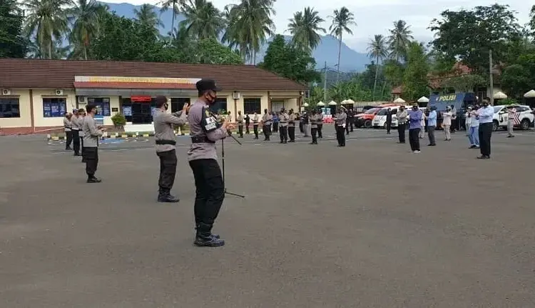 Personel Polres Pandeglang Diwajibkan Olahraga Sebelum Bertugas