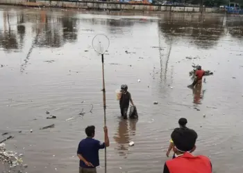 Warga Ramai-ramai Tangkap Ikan Mabuk di Neglasari Tangerang