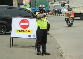 Pos Penyekatan Larangan Mudik di Jatiuwung