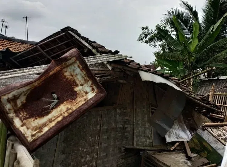 Tertimpa Pohon Tumbang Akibat Cuaca Ekstrim, Dua Rumah Warga Rusak Berat