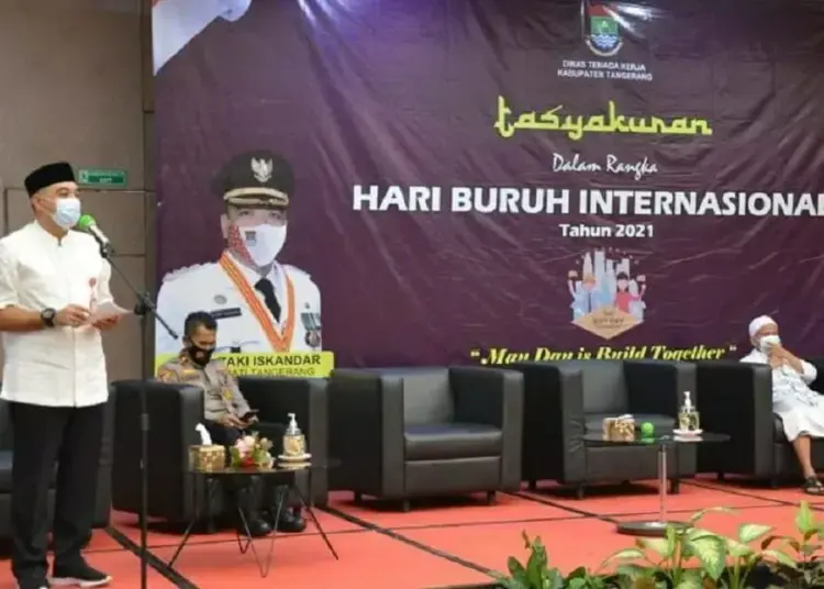 Disnaker Kabupaten Tangerang Gelar Tasyakuran Bersama Buruh