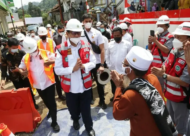 Jembatan Ciberang di Lebak Mulai Dibangun