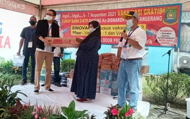 Banyak Doorprize, Vaksinasi Apindo-Disnaker Kota Tangerang Disambut Antusias