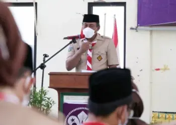 Wakil Bupati Serang, Pandji Tirtayasa, saat sambutan di kegiatan pramuka, belum lama ini. (ISTIMEWA)