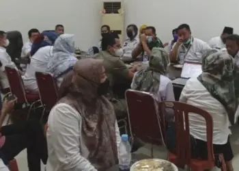 RAPAT KOORDINASI–Jajaran kepanitiaan Hari Jadi Pandeglang ke 148, sedang menggelar rapat koordinasi, di Ruang Pintar Setda, Rabu (23/3/2022). (ISTIMEWA)