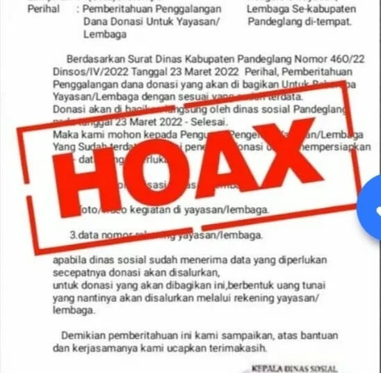 Surat yang beredar, hoax. (ISTIMEWA)