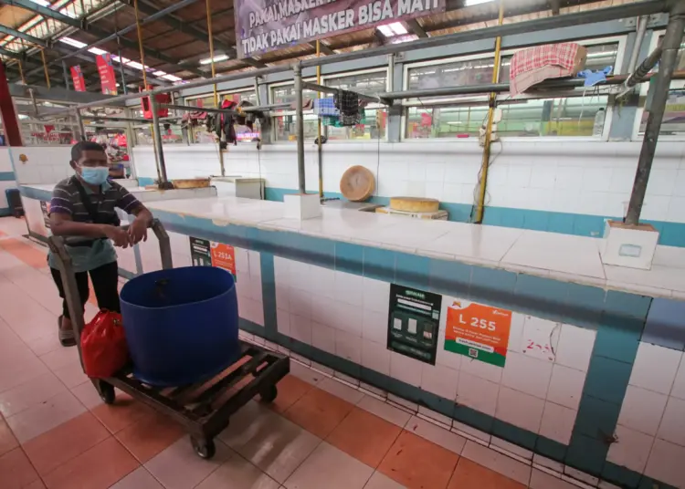 Foto Pedagang Daging di Kota Tangsel Mogok Jualan