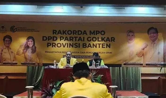 DPD Partai Golkar gelar Rakorda Bidang Media dan Penggalangan Opini (MPO), di salah satu hotel di Anyer, Kamis (31/3/2022). (ISTIMEWA)