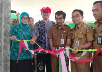 Kepala DPKD Kabupaten Serang, resmikan pojok baca, di Kantor Kecamatan Carenang, Senin (9/1/2023). (ISTIMEWA)