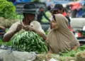 Foto Aktifitas Pedagang Sayuran di Pasar Anyar Tangerang