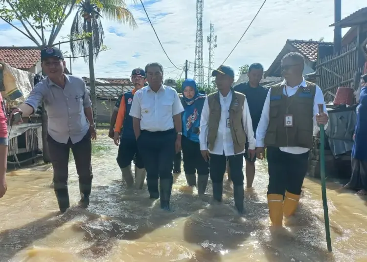 PJ Gubernur Banten Al Muktabar, tinjau banjir, Jumat (3/3/2023). (ISTIMEWA)