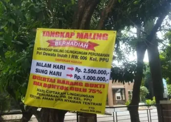 Warga Poris Tangerang Buat Sayembara Tangkap Maling Berhadiah Rp 2,5 Juta