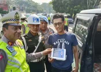 Belasan Kendaraan Terjaring Tilang Manual Polres Metro Tangerang Kota