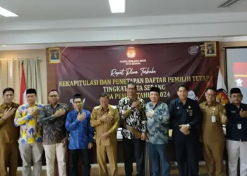 DPT KOTA SERANG: Suasana Rapat Pleno Rekapitulasi dan Penetapan DPT Tingkat Kota Serang pada Pemilu tahun 2024. (ISTIMEWA)