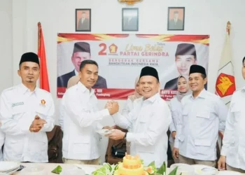 Jajaran pengurus Partai Gerindra, menggelar acara syukuran, beberapa waktu lalu. (ISTIMEWA)