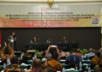 RAPAT JUKNIS: Anggota Bawaslu Totok Hariyono saat membuka Rapat Juknis Sosialisasi SSGD dalam rangka Rekrutmen Bawaslu Kabupaten/Kota, di Jakarta, Jumat (28/7/2023). (DOK BAWASLU)