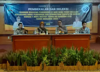 PROGRAM BEASISWA - Pemerintah Kabupaten (Pemkab) Serang menjalin kerjasama program beasiswa pendidikan S2, bagi guru tugas belajar dengan F-MIPA Institut Teknologi Bandung (ITB), Kamis (6/7/2023). (ISTIMEWA)