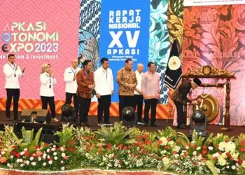 Wapres RI Ma'ruf Amin, secara simbolis membuka acara Apkasi Otonom Expo 2023, Sabtu (22/7/2023). (ISTIMEWA)