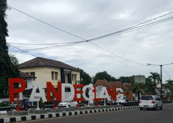 Landmark Pandeglang di jalan protokol, tepatnya di samping Pendopo Bupati setempat. (ISTIMEWA)