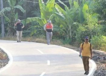 SELESAI DIBANGUN - Ruas jalan Cibitung - Lebak, Kecamatan Munjul, Kabupaten Pandeglang, selesai dibangun, dan dimanfaatkan oleh masyarakat. (ISTIMEWA)