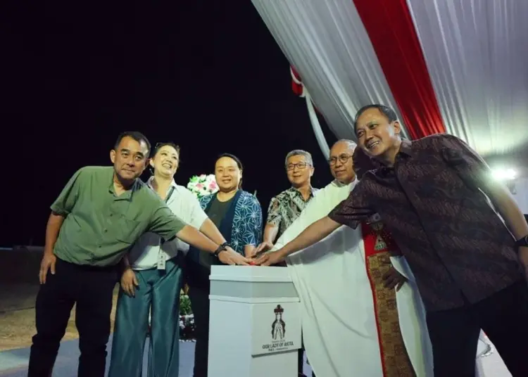 Groundbreaking Taman Doa Our Lady of Akita PIK 2 di Kecamatan Kosambi, Kabupaten Tangerang, tampak dihadiri Natalia Kusumo selaku CEO Agung Sedayu Group dan tamu undangan lainnya. (ISTIMEWA)