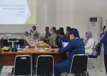 Pegawai Balai TNUK dan stakeholder terkait, gelar Rakor. (ISTIMEWA)