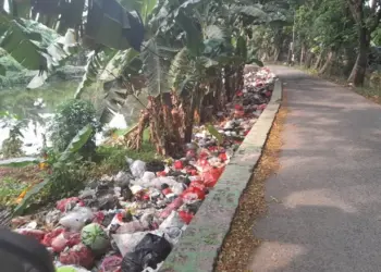 Kesadaran Rendah, Jalan Menuju Kampung Tematik Pingkal Ciledug Dipenuhi Sampah