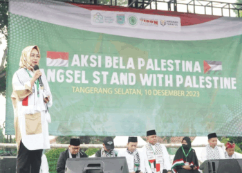 Hadiri Aksi Solidaritas, Airin Serukan Kemerdekaan Palestina