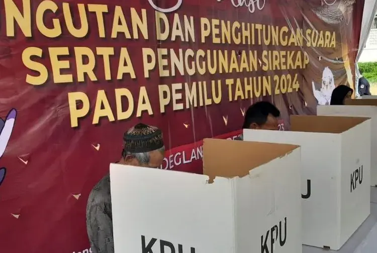 Simulasi Pemungutan Suara di Pemilu 2024. (ISTIMEWA)