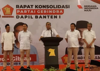 Sekjend DPP Partai Gerindra, Ahmad Muzani, menyampaikan sambutan. (ISTIMEWA)