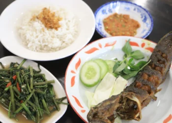 Nikmat Gurih Pecel Lele Oma, Dapat Menu Sayur Pula