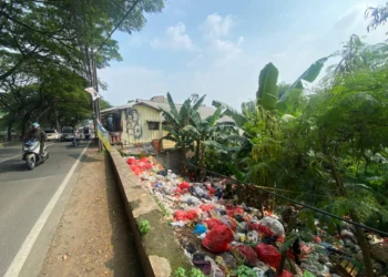 Pengendara Keluhkan Aroma Busuk Dari Sampah di Jalan Padjajaran Pamulang