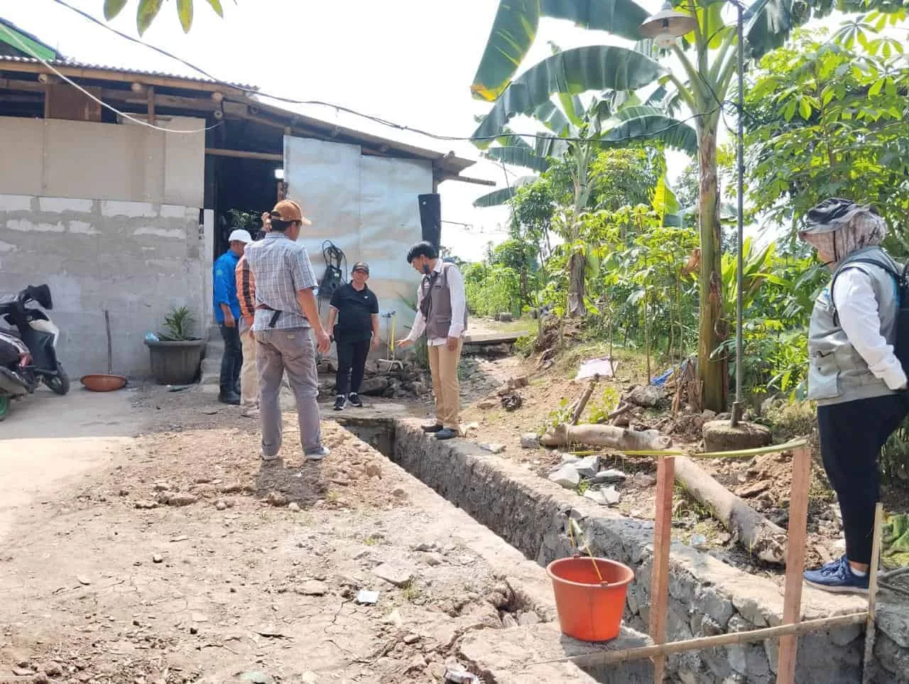 Proses pembangunan Rumah Pompa di Perumahan Vila Tomang Kelurahan Kutabaru, Kecamatan Pasar Kemis, Kabupaten Tangerang. (ISTIMEWA)