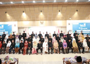 RESEPSI: Suasana resepsi 40 pasangan isbat nikah massal di GSG Pusat Pemerintahan Kabupaten Tangerang, Tigaraksa, Minggu (21/7/2024). (ISTIMEWA)