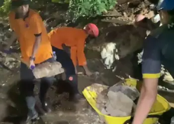 Longsor 10 Meter Tutup Akses Jalan Warga di Setu, Belasan Orang Mengungsi