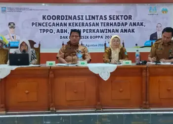 DKBPPPA Kabupaten Serang, melakukan rapat koordinasi lintas sektor, penanganan kasus kekerasan anak. (SIDIK/SATELITNEWS.COM)