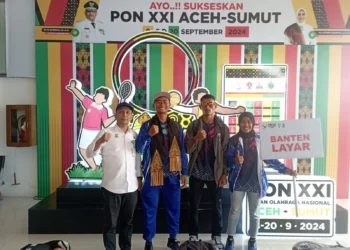 Dexy Priani dan atlet Banten lainnya siap bertanding. (ISTIMEWA)