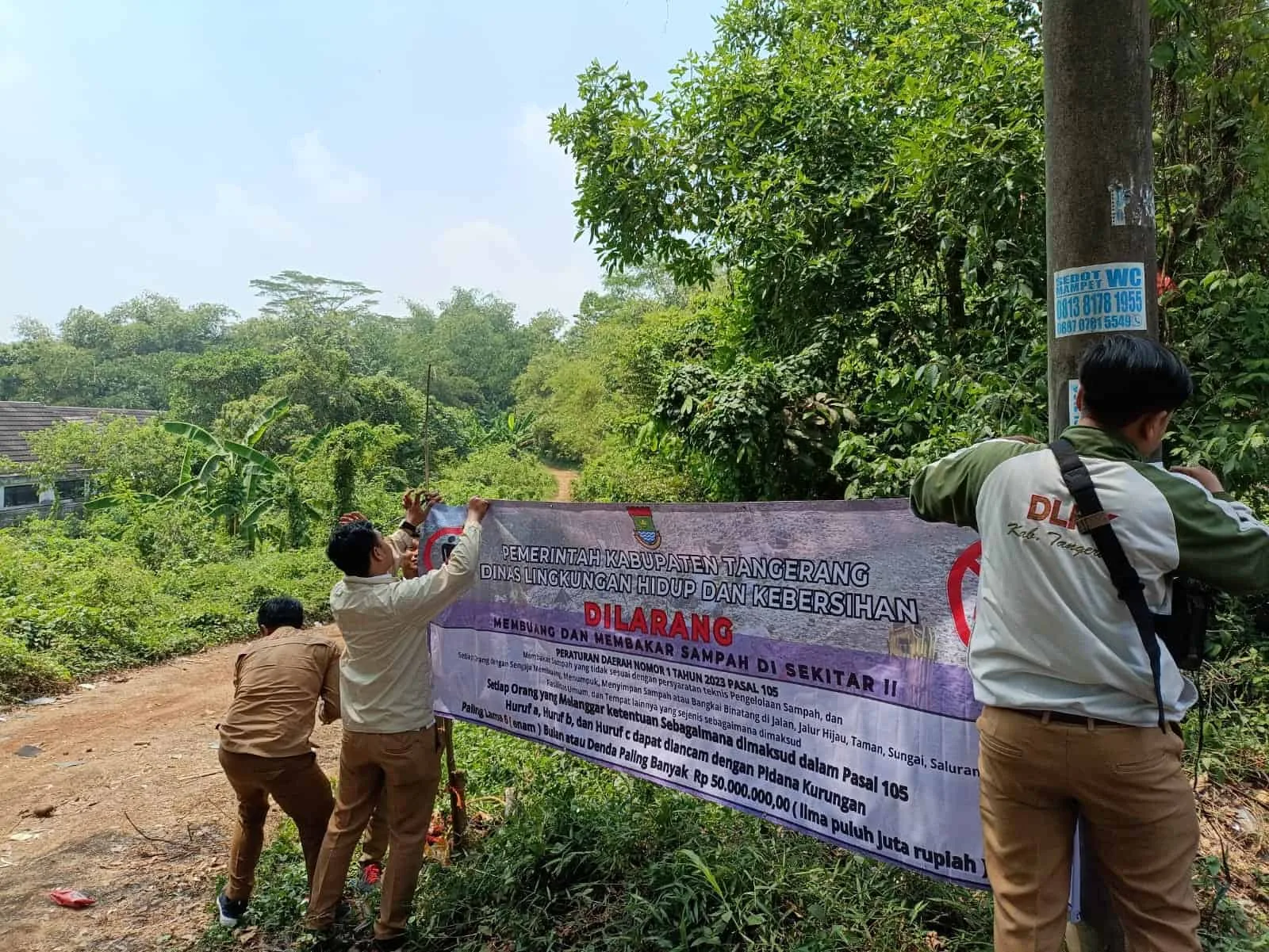 DLHK Kabupaten Tangerang Pasang Spanduk Peringatan di TPS Liar Matagara