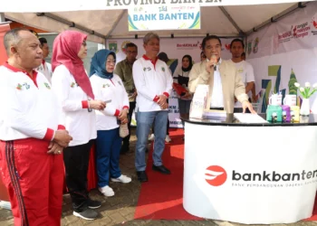 Bank Banten menjadi pendukung kegiatan peringatan Hari Koperasi Nasional ke-77, tingkat Provinsi Banten, yang dilaksanakan di kantor Pusat Layanan Usaha Terpadu (PLUT), Kota Serang, Jumat (13/9/2024). (ISTIMEWA)