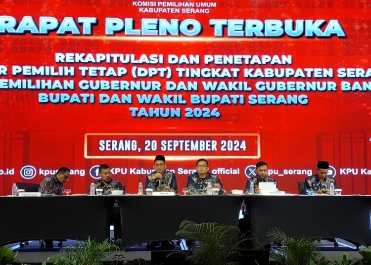 KPU Kabupaten Serang Tetapkan DPT PIlkada 1.225.871 Jiwa, Turun Dibandingkan Pileg