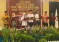 Empat Pasangan Calon Bupati dan Wakil Bupati Pandeglang, membacakan Deklarasi Pilkada Damai, Selasa (24/9/2024). (ISTIMEWA)