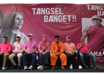 Pasangan Rama Shinta Usung Warna Pink dalam Pilkada Tangsel