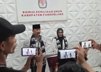 Ratu Anita Sangadiah (Kanan), gantikan Nurul Komar, berdampingan bersama Aap Aptadi di Pilkada Pandeglang melalui jalur perseorangan. (ISTIMEWA)