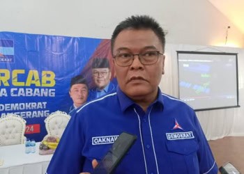 DIWAWANCARAI: Ketua DPC Partai Demokrat Kabupaten Tangerang M Nawa Sahid Dimyati saat memberikan keterangan. (ISTIMEWA)