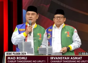 Pasangan calon Bupati dan Wakil Bupati Tangerang nomor urut 1 Mad Romli-Irvansyah Asmat (MAVAN). (DOK/SATELIT NEWS)