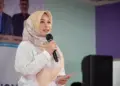 Bupati Pandeglang Irna Narulita, menyampaikan sambutan di acara pemerintahan. (ISTIMEWA)